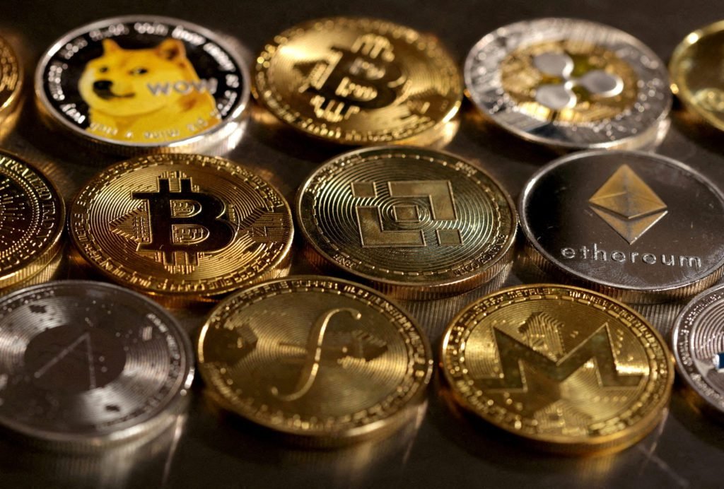 Ilustração de criptomoedas