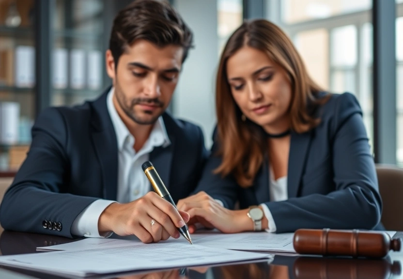 Representação visual de Advogada destaca a importância da revisão de contratos empresariais para evitar riscos
