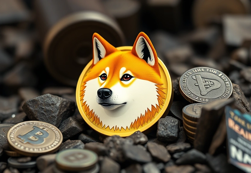 Representação visual de Dogecoin em alta: Thumzup investe em mineração e as memecoins promissoras para 10x