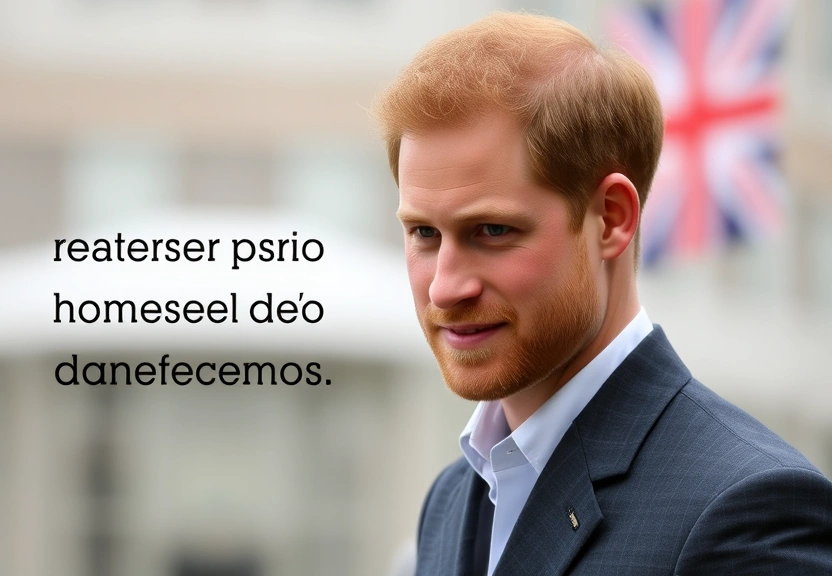 Representação visual de Príncipe Harry retorna ao Reino Unido para importantes ações beneficentes