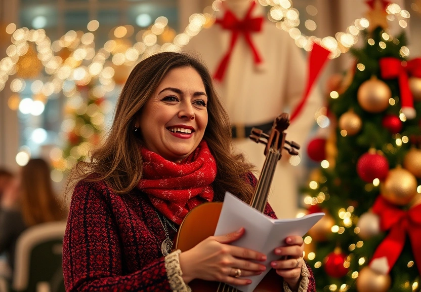 Representação visual de Carol Bassi celebra a temporada festiva com o desfile Holiday Season.