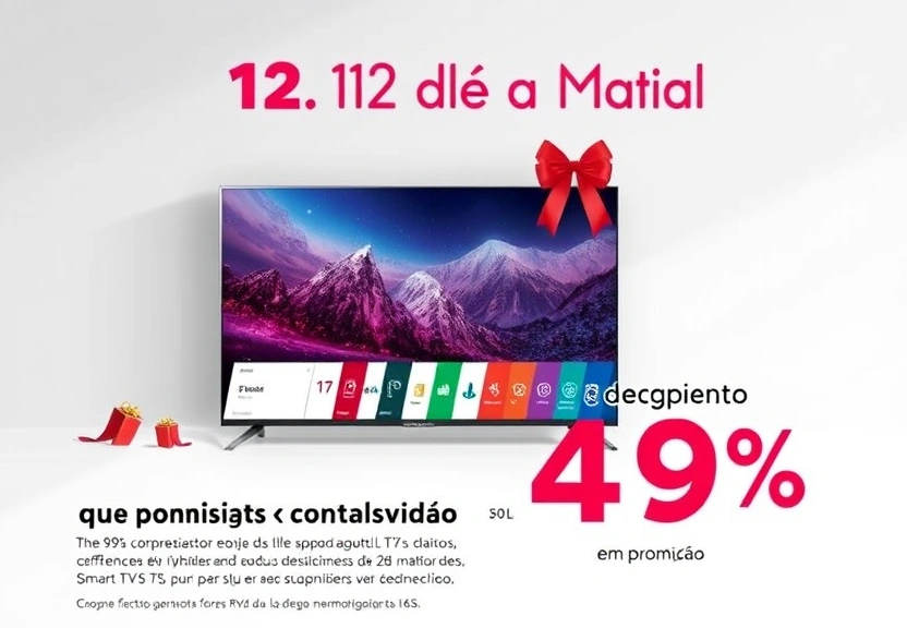 Representação visual de 12.12 de Natal: Smart TV 4K LG NanoCell 50 tem desconto de 47% em promoção