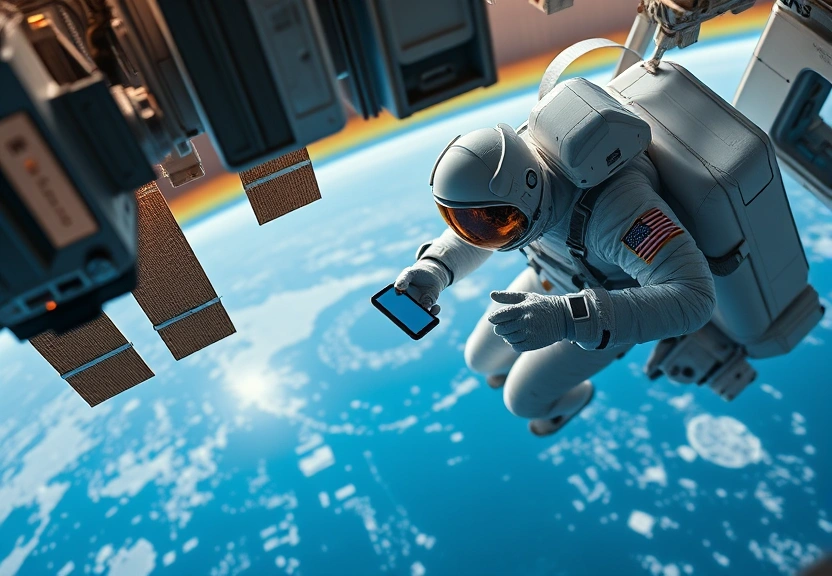 Representação visual de Astronautas da NASA poderão levar smartphones nas missões à ISS e à Lua
